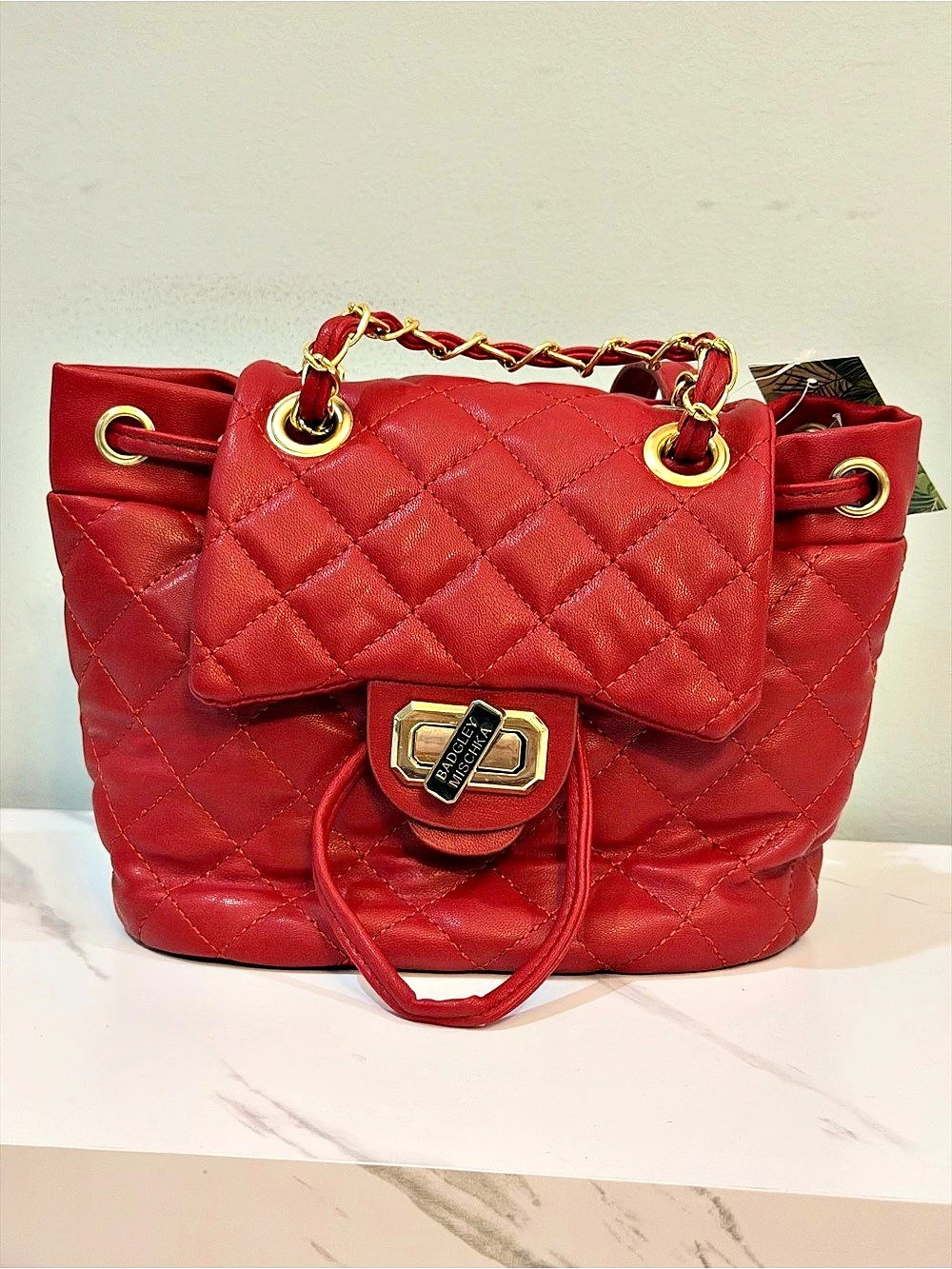 Betsey Johnson Micro Mini Quilted Backpack Quilted Backpack in Red NWT